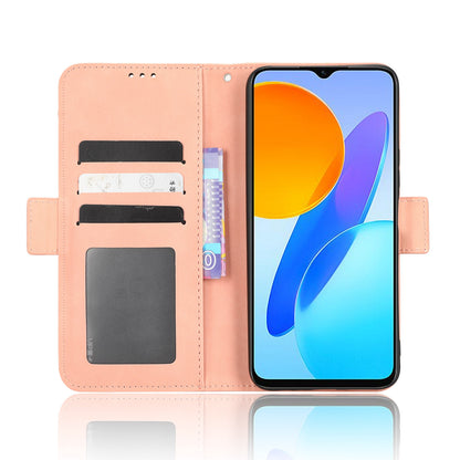 Honor X8 5G Skin Feel PU Leather Wallet Phone Case with Card Slots, Cash Pocket, Magnetic Closure, Built-In Stand, Full Protection TPU Cover