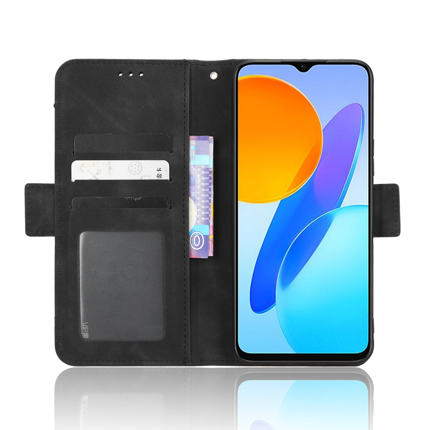 Honor Play 6C Skin Feel PU Leather Wallet Phone Case with Card Slots, Cash Pocket, Magnetic Closure, Built-In Stand, Full Protection TPU Cover