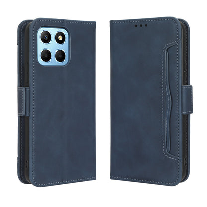 Honor X8 5G Skin Feel PU Leather Wallet Phone Case with Card Slots, Cash Pocket, Magnetic Closure, Built-In Stand, Full Protection TPU Cover