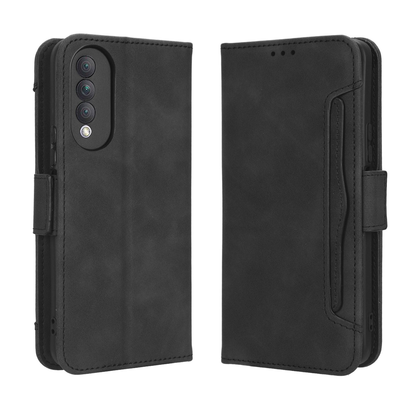 Huawei nova 10z Skin Feel PU Leather Wallet Phone Case with Card Slots, Cash Pocket, Magnetic Closure, Built-In Stand, Full Protection TPU Cover