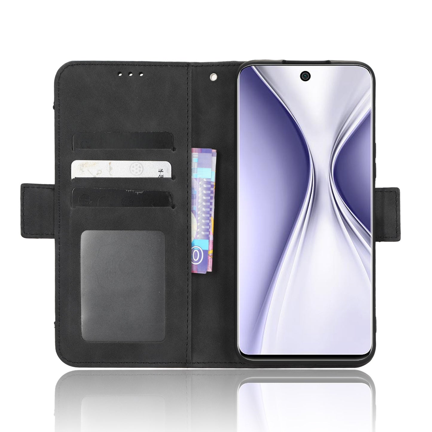Huawei nova 10z Skin Feel PU Leather Wallet Phone Case with Card Slots, Cash Pocket, Magnetic Closure, Built-In Stand, Full Protection TPU Cover