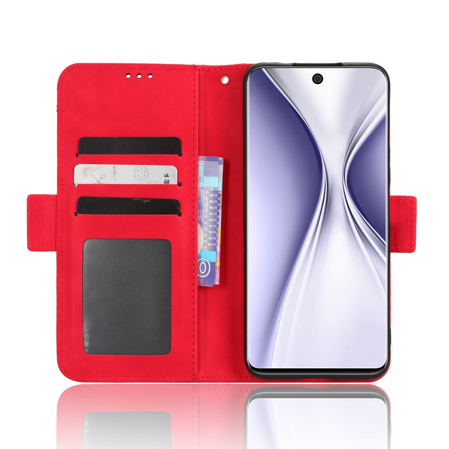 Huawei nova 10z Skin Feel PU Leather Wallet Phone Case with Card Slots, Cash Pocket, Magnetic Closure, Built-In Stand, Full Protection TPU Cover