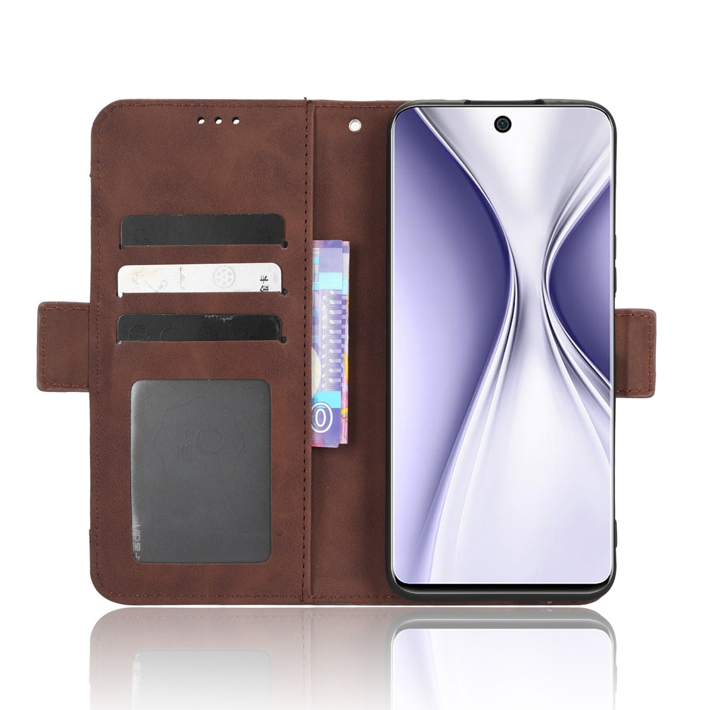 Huawei nova 10z Skin Feel PU Leather Wallet Phone Case with Card Slots, Cash Pocket, Magnetic Closure, Built-In Stand, Full Protection TPU Cover