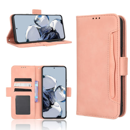 Xiaomi 12T Pro Skin Feel PU Leather Wallet Phone Case with Card Slots, Cash Pocket, Magnetic Closure, Built-In Stand, Full Protection TPU Cover