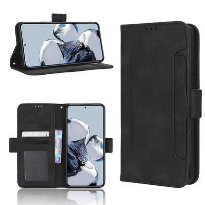 Xiaomi 12T Pro Skin Feel PU Leather Wallet Phone Case with Card Slots, Cash Pocket, Magnetic Closure, Built-In Stand, Full Protection TPU Cover