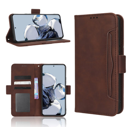 Xiaomi 12T Pro Skin Feel PU Leather Wallet Phone Case with Card Slots, Cash Pocket, Magnetic Closure, Built-In Stand, Full Protection TPU Cover