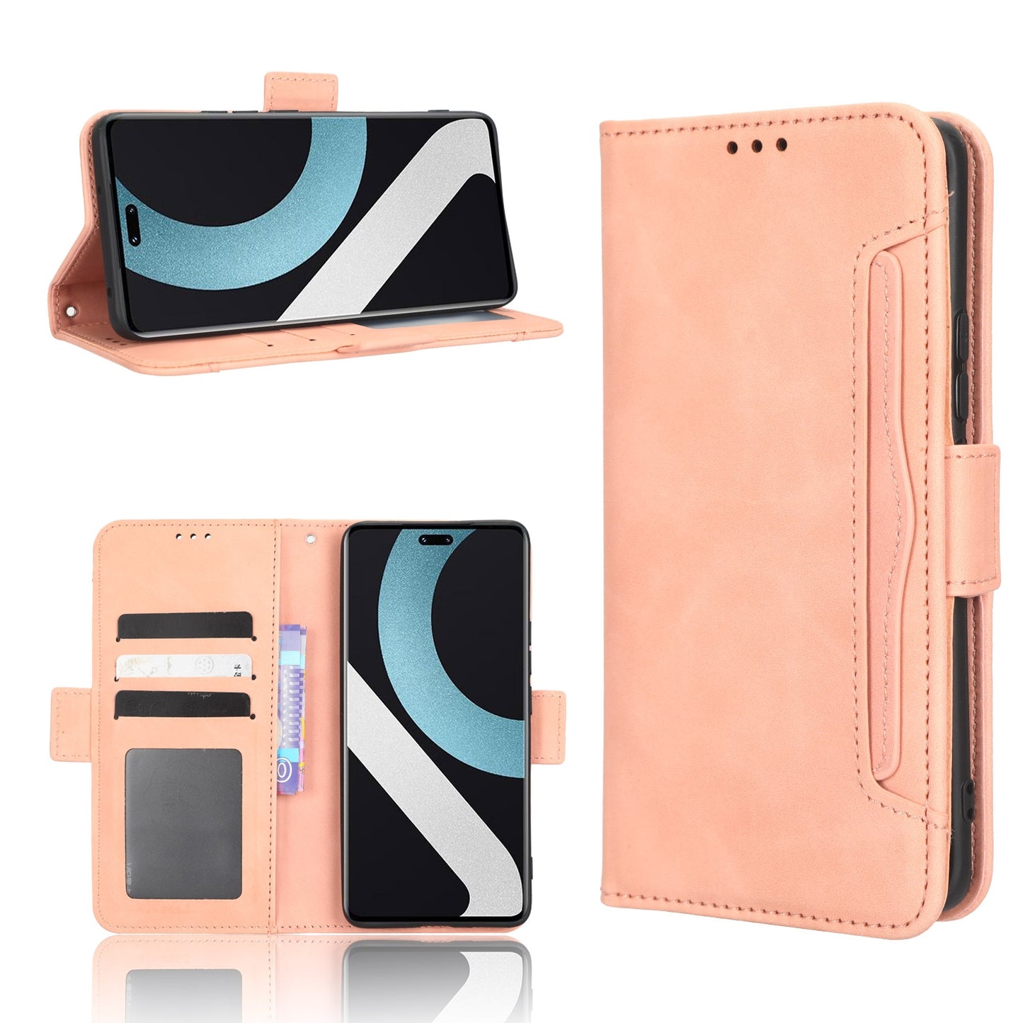Xiaomi 12 Lite NE Skin Feel PU Leather Wallet Phone Case with Card Slots, Cash Pocket, Magnetic Closure, Built-In Stand, Full Protection TPU Cover