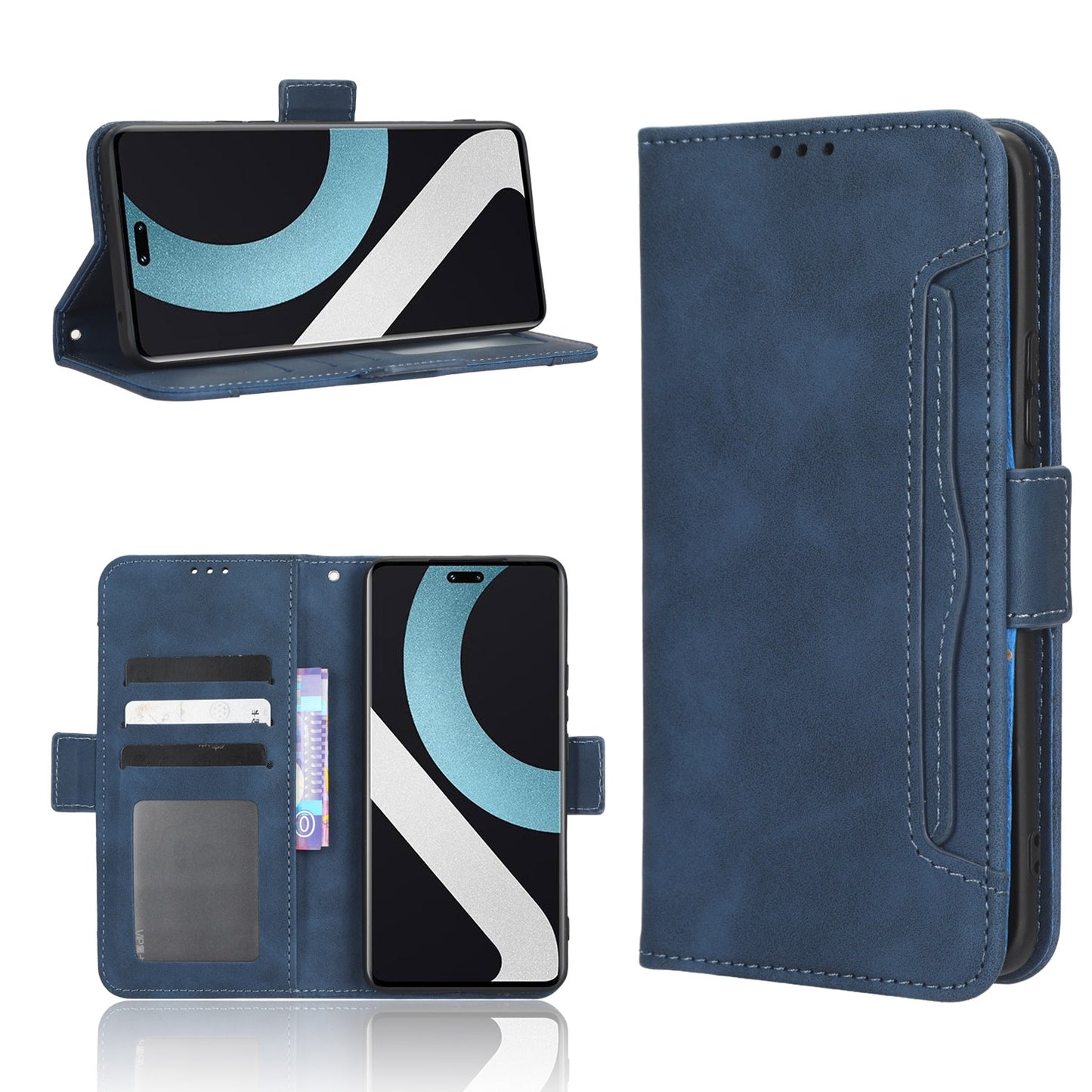 Xiaomi 12 Lite NE Skin Feel PU Leather Wallet Phone Case with Card Slots, Cash Pocket, Magnetic Closure, Built-In Stand, Full Protection TPU Cover