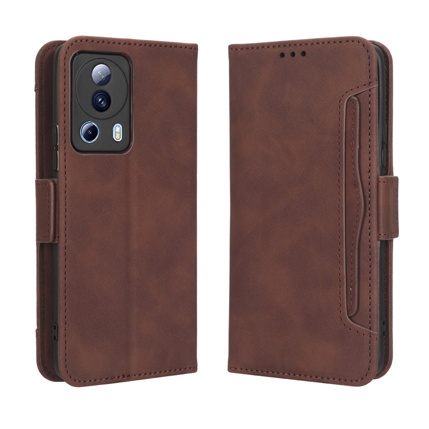 Xiaomi 12 Lite NE Skin Feel PU Leather Wallet Phone Case with Card Slots, Cash Pocket, Magnetic Closure, Built-In Stand, Full Protection TPU Cover