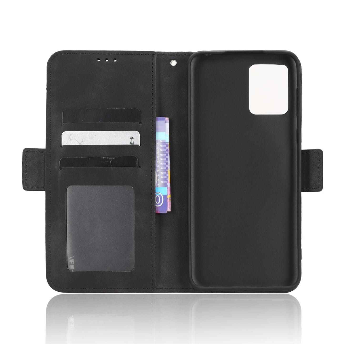 Motorola Moto E13 4G Skin Feel PU Leather Wallet Phone Case with Card Slots, Cash Pocket, Magnetic Closure, Built-In Stand, Full Protection TPU Cover
