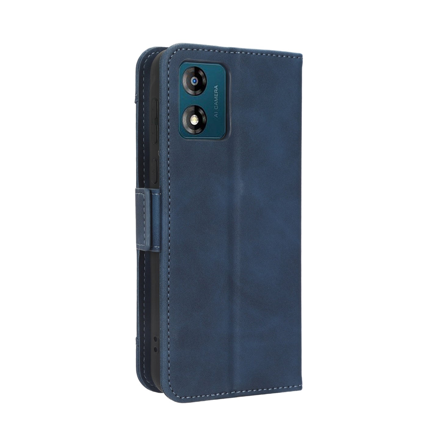 Motorola Moto E13 4G Skin Feel PU Leather Wallet Phone Case with Card Slots, Cash Pocket, Magnetic Closure, Built-In Stand, Full Protection TPU Cover