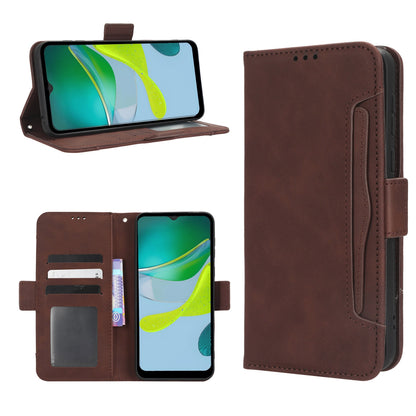Motorola Moto E13 4G Skin Feel PU Leather Wallet Phone Case with Card Slots, Cash Pocket, Magnetic Closure, Built-In Stand, Full Protection TPU Cover