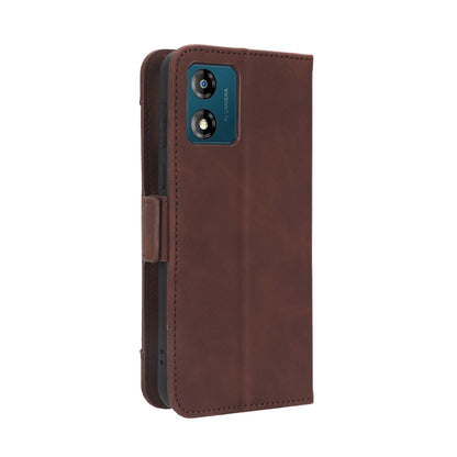 Motorola Moto E13 4G Skin Feel PU Leather Wallet Phone Case with Card Slots, Cash Pocket, Magnetic Closure, Built-In Stand, Full Protection TPU Cover