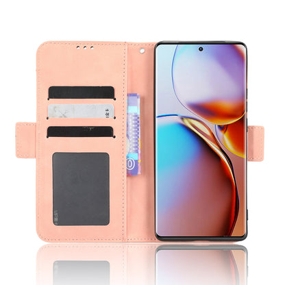Motorola Moto X40 Pro Skin Feel PU Leather Wallet Phone Case with Card Slots, Cash Pocket, Magnetic Closure, Built-In Stand, Full Protection TPU Cover