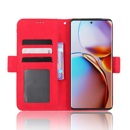 Motorola Moto X40 Pro Skin Feel PU Leather Wallet Phone Case with Card Slots, Cash Pocket, Magnetic Closure, Built-In Stand, Full Protection TPU Cover