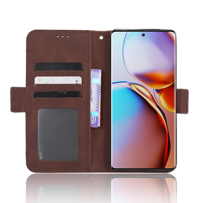 Motorola Moto X40 Pro Skin Feel PU Leather Wallet Phone Case with Card Slots, Cash Pocket, Magnetic Closure, Built-In Stand, Full Protection TPU Cover