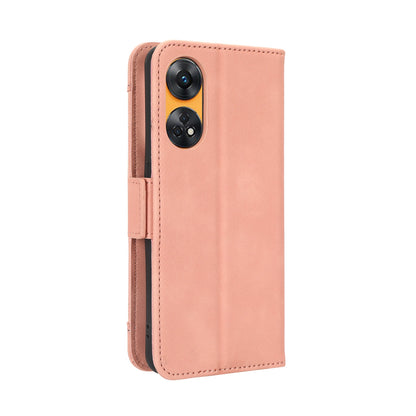 OPPO Reno8 T 4G Skin Feel PU Leather Wallet Phone Case with Card Slots, Cash Pocket, Magnetic Closure, Built-In Stand, Full Protection TPU Cover