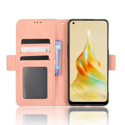 OPPO Reno8 T 4G Skin Feel PU Leather Wallet Phone Case with Card Slots, Cash Pocket, Magnetic Closure, Built-In Stand, Full Protection TPU Cover