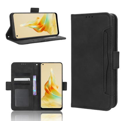 OPPO Reno8 T 4G Skin Feel PU Leather Wallet Phone Case with Card Slots, Cash Pocket, Magnetic Closure, Built-In Stand, Full Protection TPU Cover