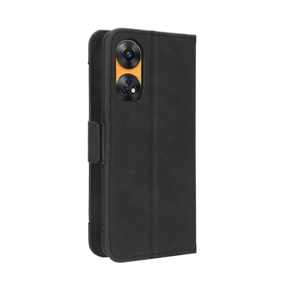 OPPO Reno8 T 4G Skin Feel PU Leather Wallet Phone Case with Card Slots, Cash Pocket, Magnetic Closure, Built-In Stand, Full Protection TPU Cover
