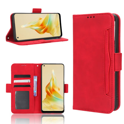 OPPO Reno8 T 4G Skin Feel PU Leather Wallet Phone Case with Card Slots, Cash Pocket, Magnetic Closure, Built-In Stand, Full Protection TPU Cover