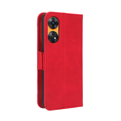 OPPO Reno8 T 4G Skin Feel PU Leather Wallet Phone Case with Card Slots, Cash Pocket, Magnetic Closure, Built-In Stand, Full Protection TPU Cover