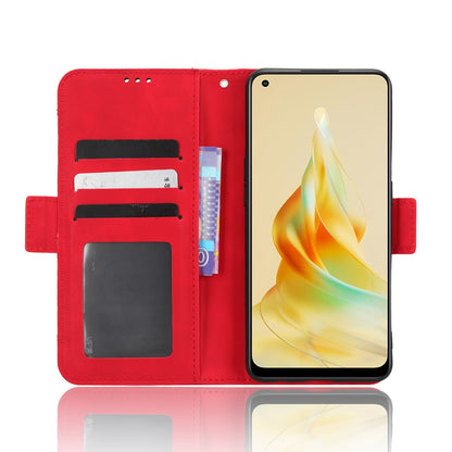 OPPO Reno8 T 4G Skin Feel PU Leather Wallet Phone Case with Card Slots, Cash Pocket, Magnetic Closure, Built-In Stand, Full Protection TPU Cover