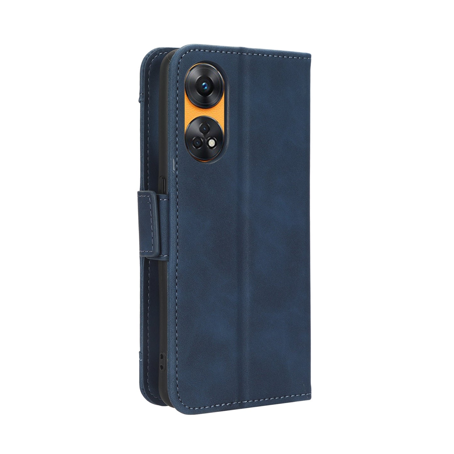 OPPO Reno8 T 4G Skin Feel PU Leather Wallet Phone Case with Card Slots, Cash Pocket, Magnetic Closure, Built-In Stand, Full Protection TPU Cover