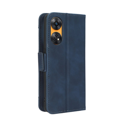 OPPO Reno8 T 4G Skin Feel PU Leather Wallet Phone Case with Card Slots, Cash Pocket, Magnetic Closure, Built-In Stand, Full Protection TPU Cover