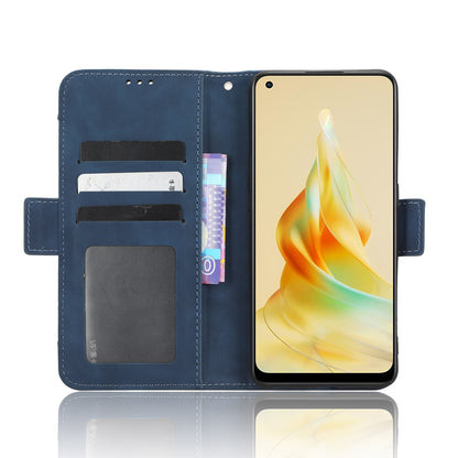 OPPO Reno8 T 4G Skin Feel PU Leather Wallet Phone Case with Card Slots, Cash Pocket, Magnetic Closure, Built-In Stand, Full Protection TPU Cover