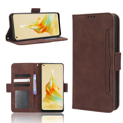 OPPO Reno8 T 4G Skin Feel PU Leather Wallet Phone Case with Card Slots, Cash Pocket, Magnetic Closure, Built-In Stand, Full Protection TPU Cover