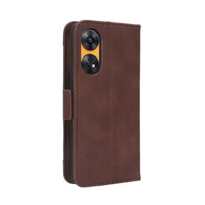 OPPO Reno8 T 4G Skin Feel PU Leather Wallet Phone Case with Card Slots, Cash Pocket, Magnetic Closure, Built-In Stand, Full Protection TPU Cover