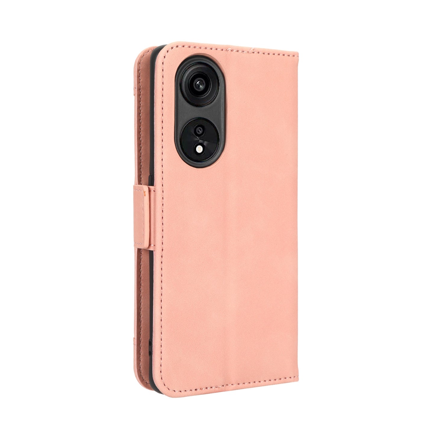OPPO Reno8 T 5G Skin Feel PU Leather Wallet Phone Case with Card Slots, Cash Pocket, Magnetic Closure, Built-In Stand, Full Protection TPU Cover