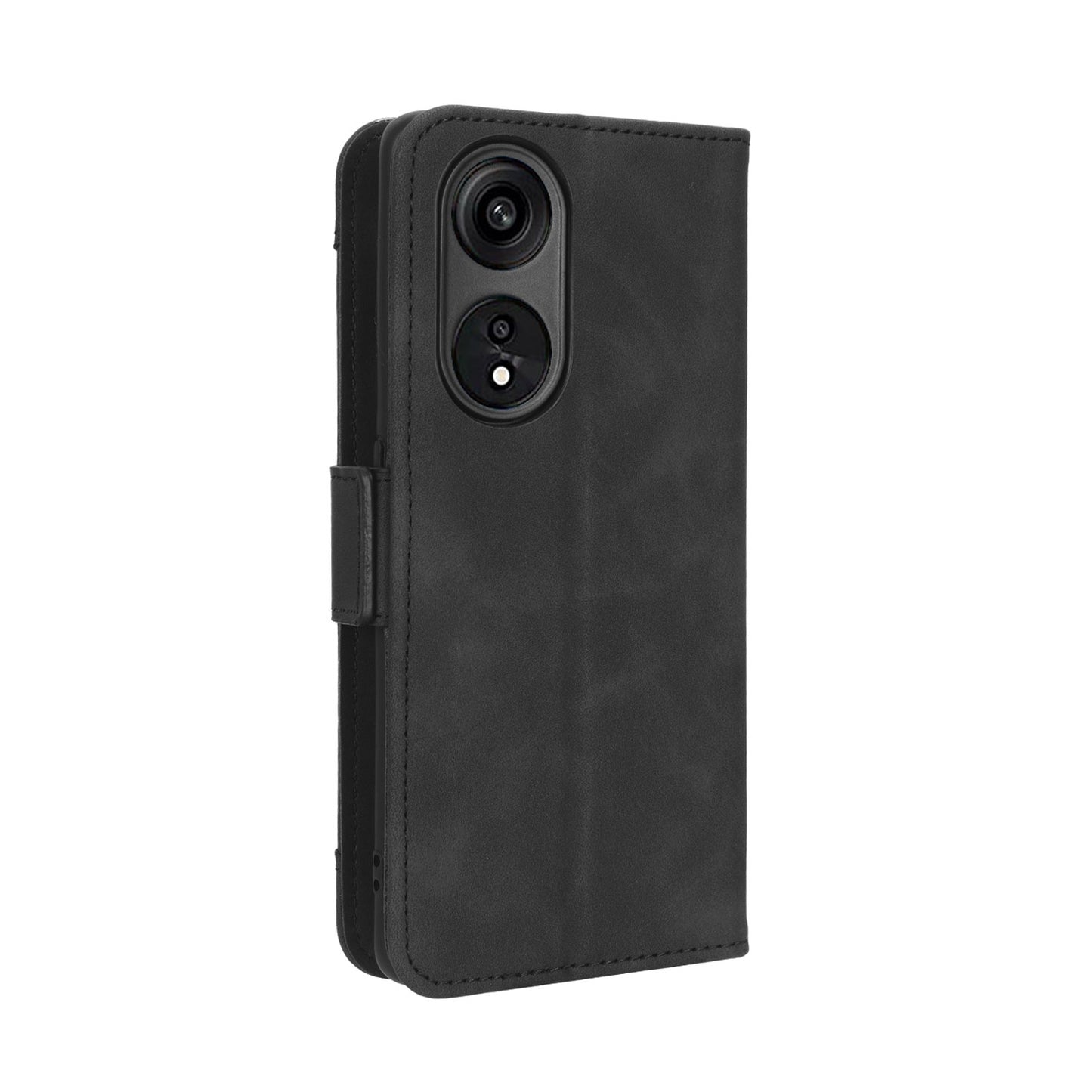 OPPO Reno8 T 5G Skin Feel PU Leather Wallet Phone Case with Card Slots, Cash Pocket, Magnetic Closure, Built-In Stand, Full Protection TPU Cover
