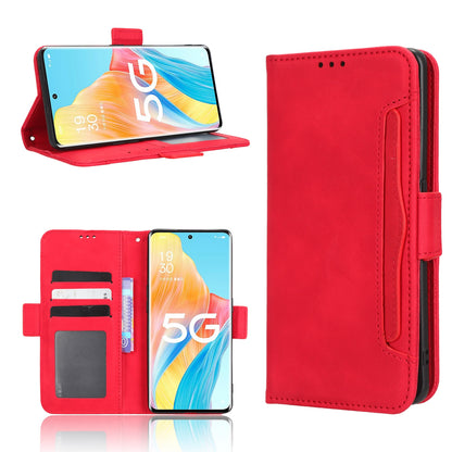 OPPO Reno8 T 5G Skin Feel PU Leather Wallet Phone Case with Card Slots, Cash Pocket, Magnetic Closure, Built-In Stand, Full Protection TPU Cover