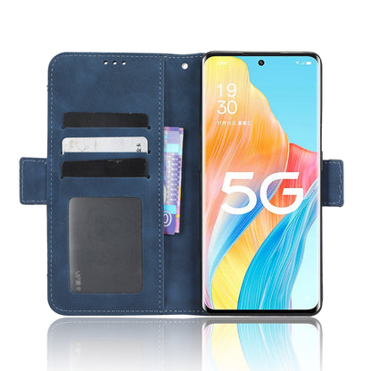 OPPO Reno8 T 5G Skin Feel PU Leather Wallet Phone Case with Card Slots, Cash Pocket, Magnetic Closure, Built-In Stand, Full Protection TPU Cover