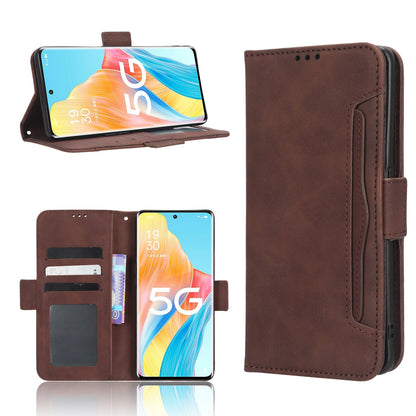 OPPO Reno8 T 5G Skin Feel PU Leather Wallet Phone Case with Card Slots, Cash Pocket, Magnetic Closure, Built-In Stand, Full Protection TPU Cover