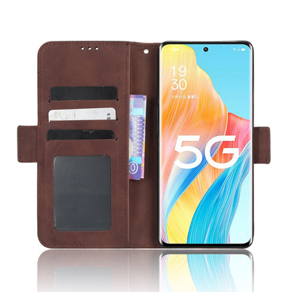 OPPO Reno8 T 5G Skin Feel PU Leather Wallet Phone Case with Card Slots, Cash Pocket, Magnetic Closure, Built-In Stand, Full Protection TPU Cover