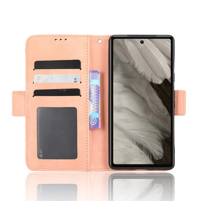 Google Pixel 7a Skin Feel PU Leather Wallet Phone Case with Card Slots, Cash Pocket, Magnetic Closure, Built-In Stand, Full Protection TPU Cover
