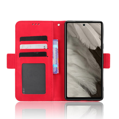 Google Pixel 7a Skin Feel PU Leather Wallet Phone Case with Card Slots, Cash Pocket, Magnetic Closure, Built-In Stand, Full Protection TPU Cover