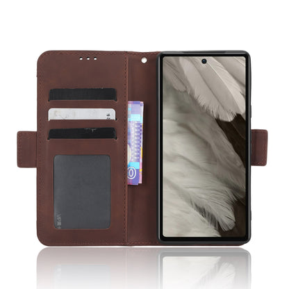 Google Pixel 7a Skin Feel PU Leather Wallet Phone Case with Card Slots, Cash Pocket, Magnetic Closure, Built-In Stand, Full Protection TPU Cover