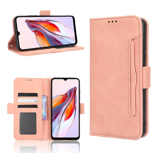 Xiaomi Redmi 12C Skin Feel PU Leather Wallet Phone Case with Card Slots, Cash Pocket, Magnetic Closure, Built-In Stand, Full Protection TPU Cover