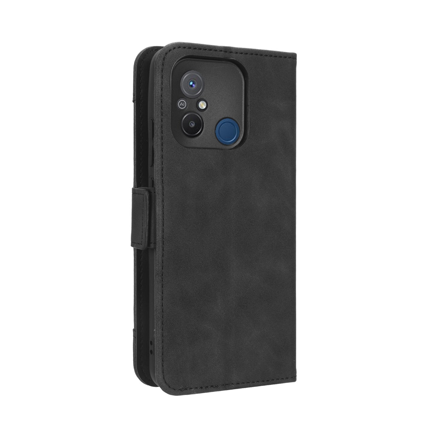 Xiaomi Redmi 11A Skin Feel PU Leather Wallet Phone Case with Card Slots, Cash Pocket, Magnetic Closure, Built-In Stand, Full Protection TPU Cover