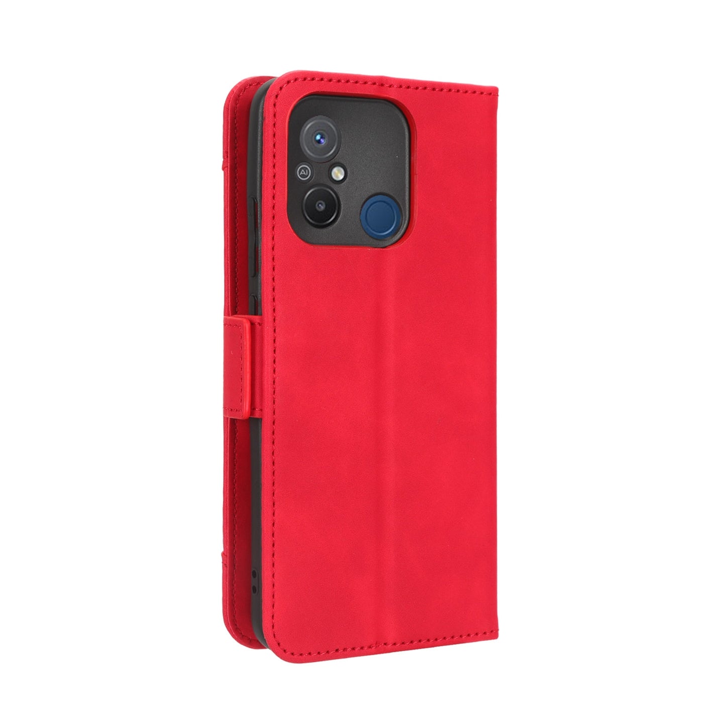 Xiaomi Redmi 11A Skin Feel PU Leather Wallet Phone Case with Card Slots, Cash Pocket, Magnetic Closure, Built-In Stand, Full Protection TPU Cover