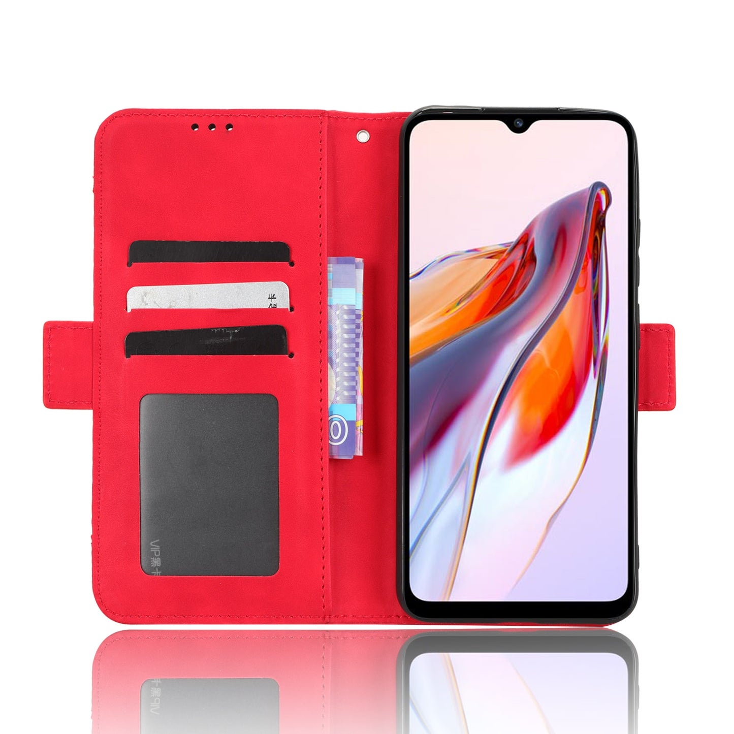 Xiaomi Redmi 11A Skin Feel PU Leather Wallet Phone Case with Card Slots, Cash Pocket, Magnetic Closure, Built-In Stand, Full Protection TPU Cover