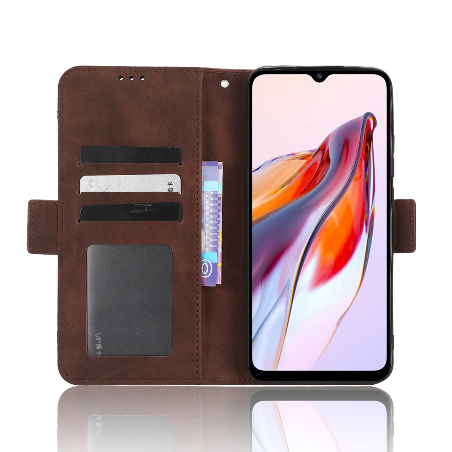 Xiaomi Redmi 11A Skin Feel PU Leather Wallet Phone Case with Card Slots, Cash Pocket, Magnetic Closure, Built-In Stand, Full Protection TPU Cover