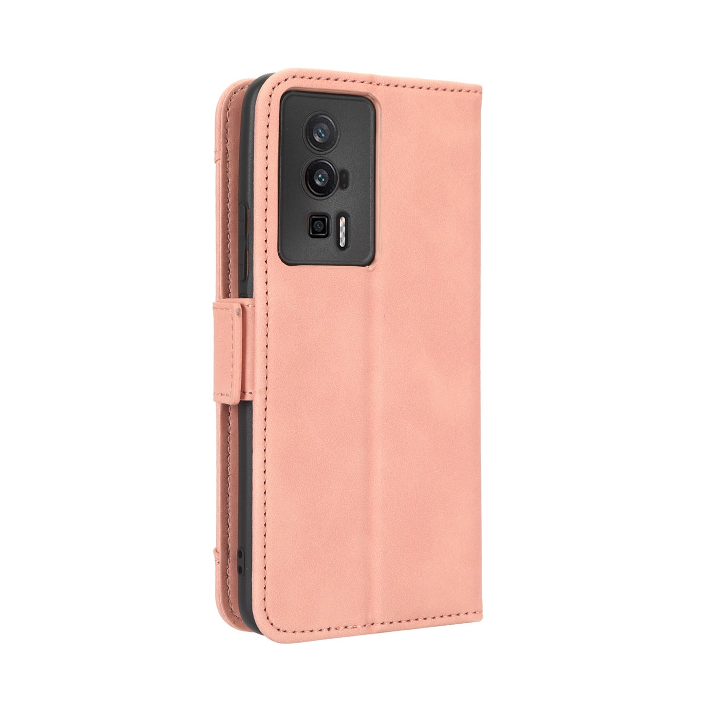 Xiaomi Redmi K60 Pro Skin Feel PU Leather Wallet Phone Case with Card Slots, Cash Pocket, Magnetic Closure, Built-In Stand, Full Protection TPU Cover