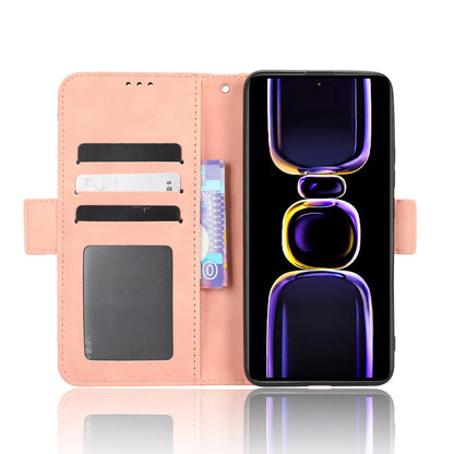 Xiaomi Redmi K60 Pro Skin Feel PU Leather Wallet Phone Case with Card Slots, Cash Pocket, Magnetic Closure, Built-In Stand, Full Protection TPU Cover