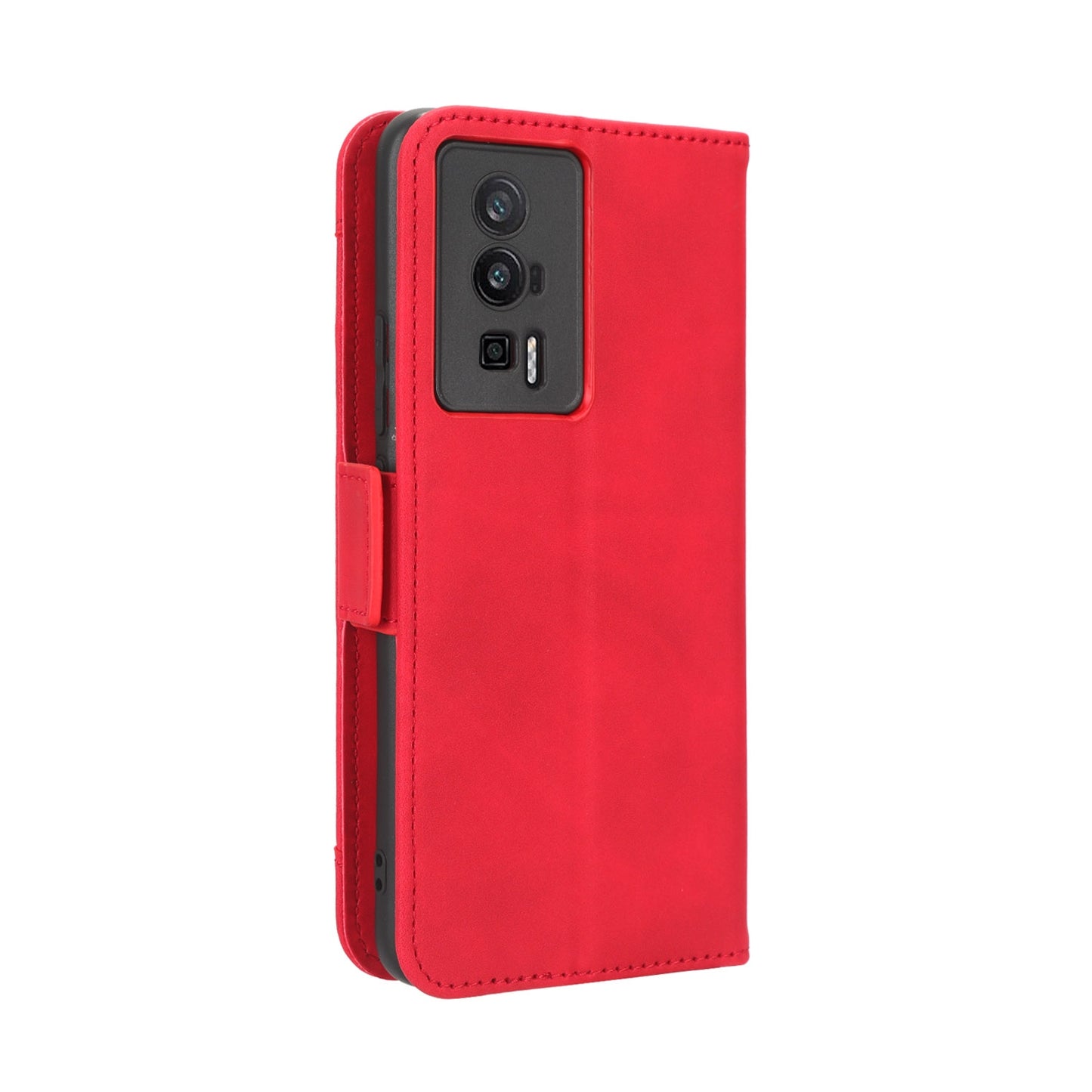 Xiaomi Redmi K60 Pro Skin Feel PU Leather Wallet Phone Case with Card Slots, Cash Pocket, Magnetic Closure, Built-In Stand, Full Protection TPU Cover
