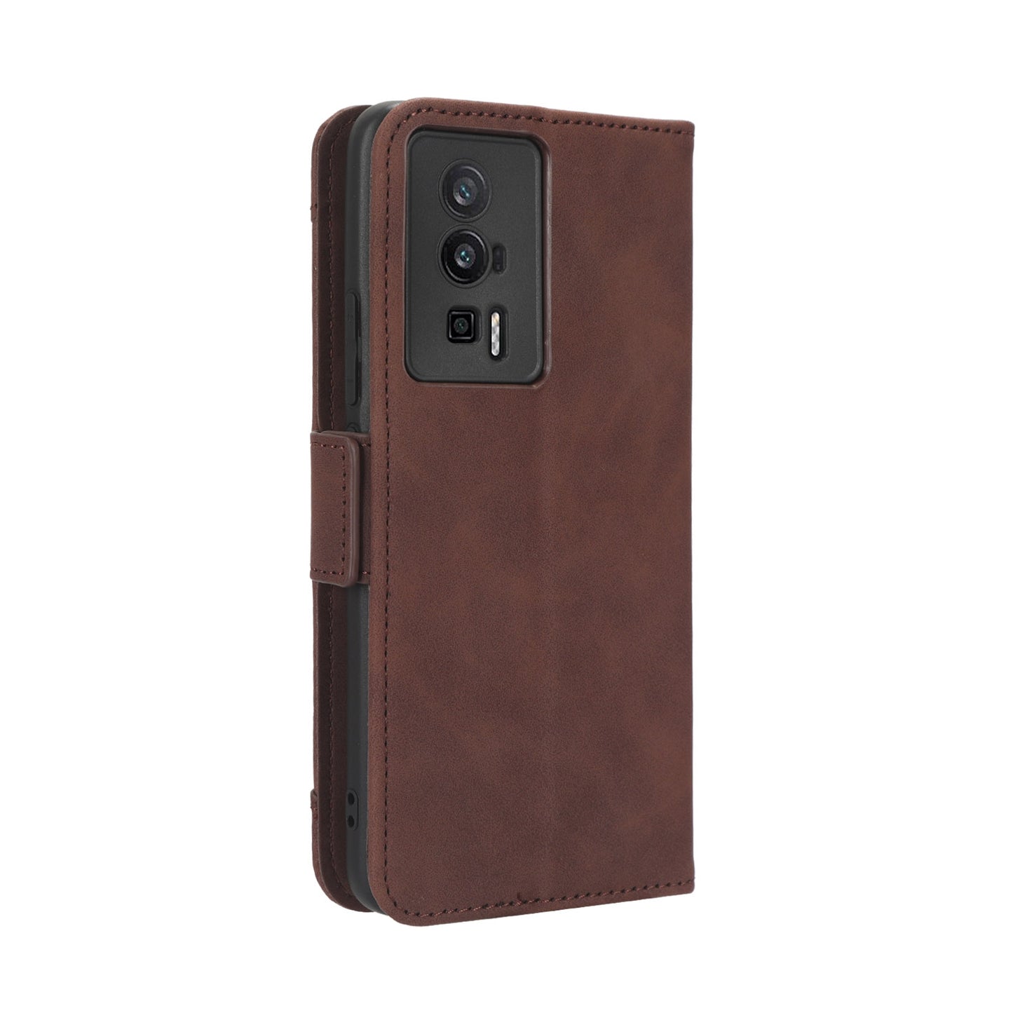 Xiaomi Redmi K60 Pro Skin Feel PU Leather Wallet Phone Case with Card Slots, Cash Pocket, Magnetic Closure, Built-In Stand, Full Protection TPU Cover
